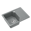 Quadron BABY JOHNNY 116 GraniteQ zlewozmywak granitowy silver stone (szary) 1-komorowy z/o (58x44x18), z syfonem i zaślepką stal szlachetna HCQBJ5844SZK